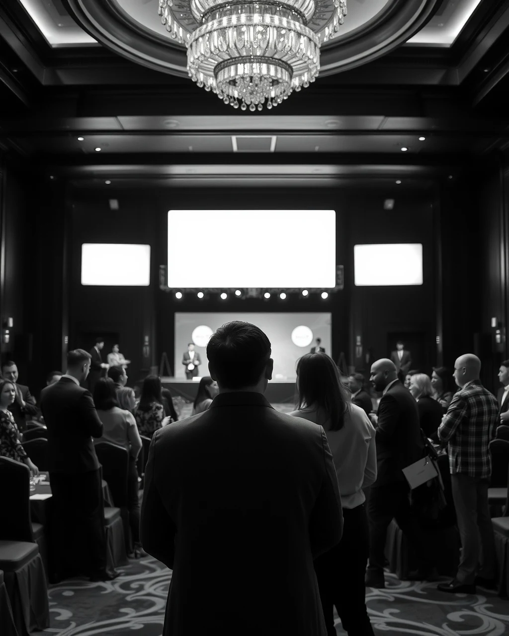 Onsite production walkthrough inside a premium ballroom