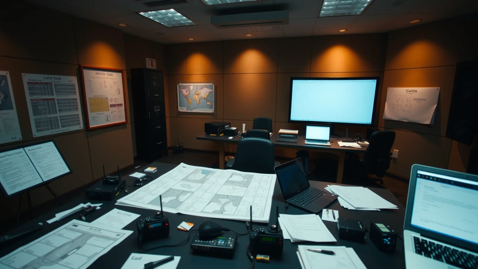 Event production workflow table with schedules and planning tools